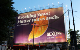 Billboard in Berlin at night for Netflix Series Sex/Life