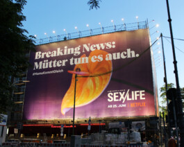Billboard in Berlin at night for Netflix Series Sex/Life