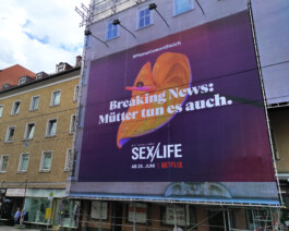 Billboard in Berlin at night for Netflix Series Sex/Life