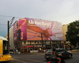 Billboard in Berlin at night for Netflix Series Sex/Life
